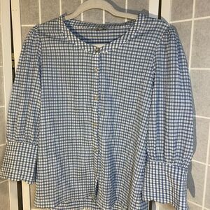Petite Studio Blue and Cream Striped Fabric